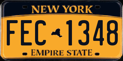 NY license plate FEC1348