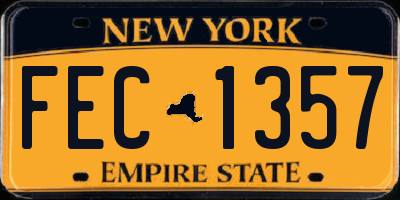 NY license plate FEC1357
