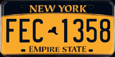 NY license plate FEC1358
