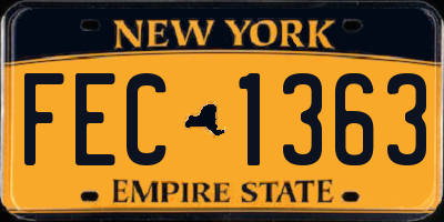 NY license plate FEC1363