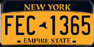NY license plate FEC1365