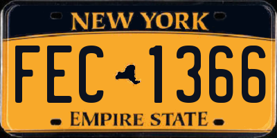 NY license plate FEC1366