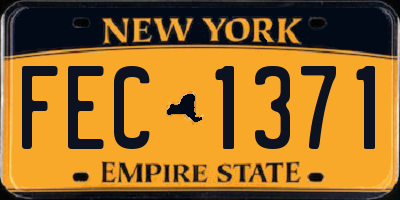 NY license plate FEC1371