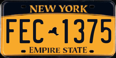 NY license plate FEC1375