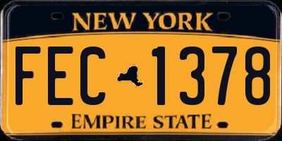 NY license plate FEC1378