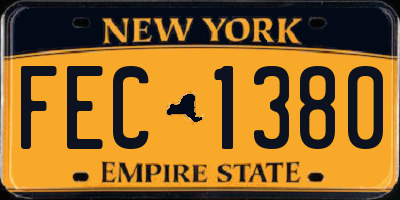 NY license plate FEC1380