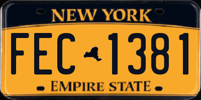 NY license plate FEC1381
