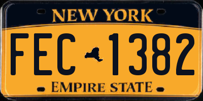 NY license plate FEC1382