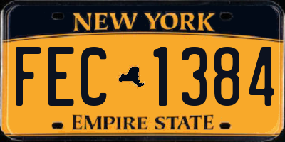 NY license plate FEC1384