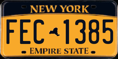 NY license plate FEC1385