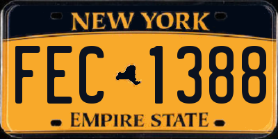 NY license plate FEC1388