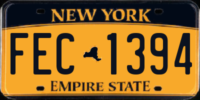 NY license plate FEC1394