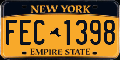 NY license plate FEC1398