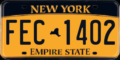 NY license plate FEC1402