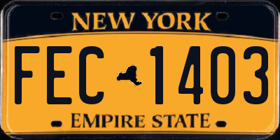 NY license plate FEC1403