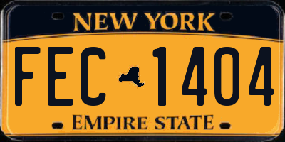 NY license plate FEC1404