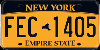 NY license plate FEC1405