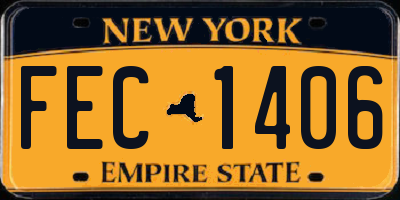 NY license plate FEC1406