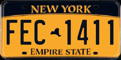 NY license plate FEC1411