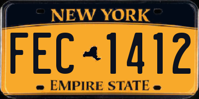 NY license plate FEC1412