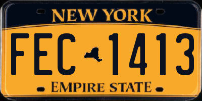 NY license plate FEC1413