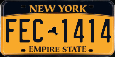 NY license plate FEC1414