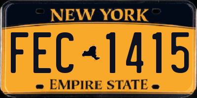 NY license plate FEC1415