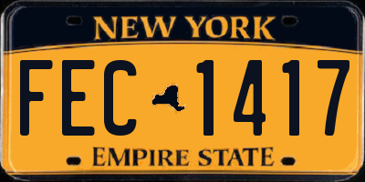 NY license plate FEC1417