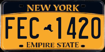 NY license plate FEC1420