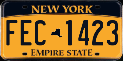 NY license plate FEC1423