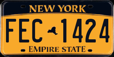NY license plate FEC1424