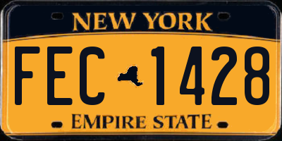 NY license plate FEC1428