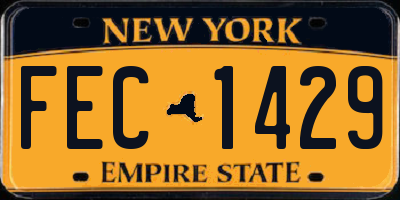 NY license plate FEC1429
