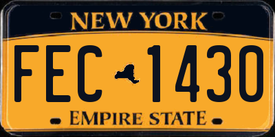 NY license plate FEC1430