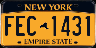 NY license plate FEC1431