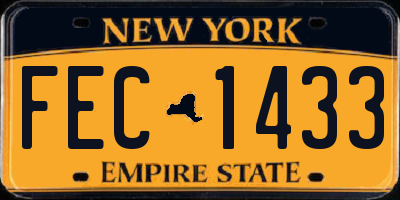 NY license plate FEC1433