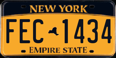 NY license plate FEC1434