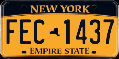 NY license plate FEC1437