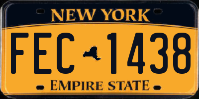 NY license plate FEC1438