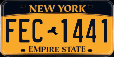 NY license plate FEC1441