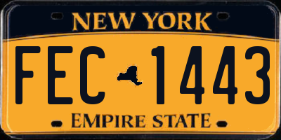NY license plate FEC1443