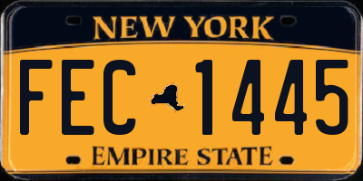 NY license plate FEC1445