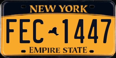 NY license plate FEC1447