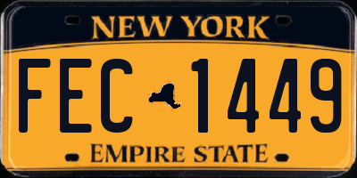 NY license plate FEC1449
