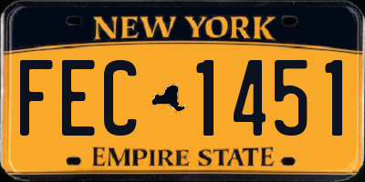 NY license plate FEC1451