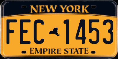 NY license plate FEC1453