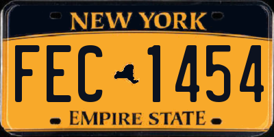 NY license plate FEC1454