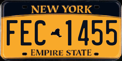NY license plate FEC1455