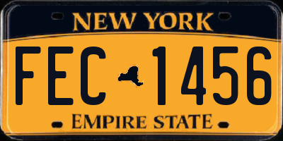 NY license plate FEC1456