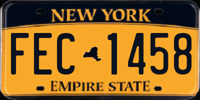 NY license plate FEC1458